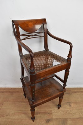 Lot 1090 - Regency mahogany and caned child’s high chair