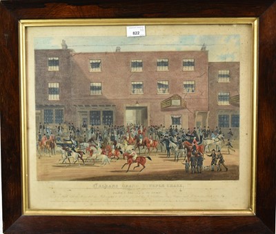 Lot 822 - Set of six hand coloured 19th century aquatints - St Albans Grand Steeplechase