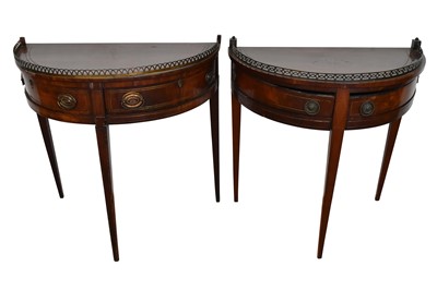 Lot 1088 - Near pair of early 19th century Dutch Demi-lune pier tables