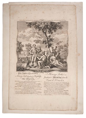 Lot 639 - A very rare 18th century broadside trade card for Henry Scott, supplier of pineapples grown in England, published 1754