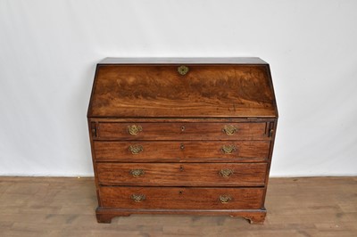 Lot 1122 - George III mahogany bureau