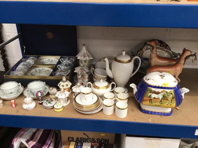 Lot 78 - Group of ceramics and other items, including Victorian Staffordshire cottages and a pair of greyhounds, tea ware, etc