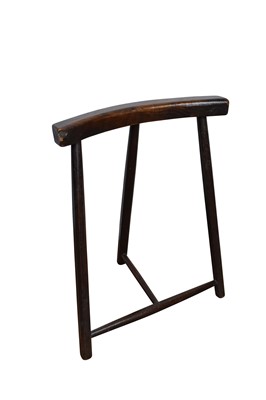 Lot 1231 - Unusual 19th century naive cockfighting stool, with curved seat