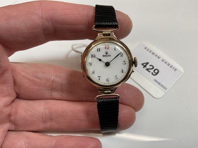 Lot 429 - Early 20th century Rolex gold ladies wristwatch