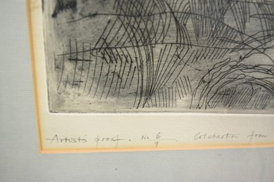 Lot 859 - Henry Collins (1910-1994) signed artist's proof etching - Colchester from the west, signed, inscribed and dated 1978 in pencil, 40cm x 51cm, in glazed frame