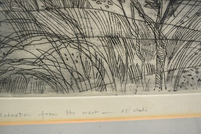 Lot 859 - Henry Collins (1910-1994) signed artist's proof etching - Colchester from the west, signed, inscribed and dated 1978 in pencil, 40cm x 51cm, in glazed frame