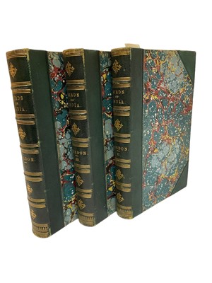 Lot 714 - Jerdon - The Birds of India, two parts in 3 vols, 1862-1863, together with a group of books on Indian birds, including Eugene W Oates, W T Blanford  - The Fauna of British India, 1889-1898, 4 vols,...