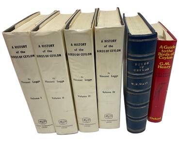 Lot 717 - Legge (W. Vincent). A History of the Birds of Ceylon, 1983 second edition, limited to 600 copies, in four volumes, with dust jackets, together with W. E. Wait - Manual of the Birds of Ceylon, 1931...