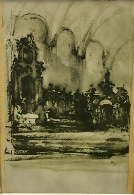 Lot 182 - Stanislaw Noakowski, Polish Architect and Artist, 1867-1928. Lithograph, architectural scene. 30x21cm