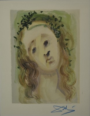 Lot 940 - *Salvador Dali (1904-1989), woodblock engraving, 'Purgatory #10 Our Lady of the Annunciation', from the Divine Comedy Suite, signed