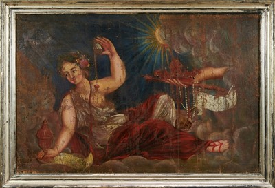 Lot 884 - 18th/19th century Southeast European School oil on canvas - Vanitas, 69cm x 105cm, framed