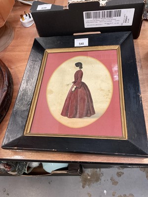 Lot 540 - 19th century full length portrait of a lady in Ebonised wood frame.