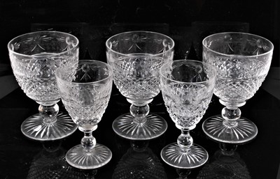 Lot 16 - Suite of Stuart Crystal cut crystal wine glasses, including 11 measuring 12.25cm high and 11 measuring 11.75cm high (22)