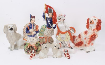 Lot 47 - Group of Victorian Staffordshire pottery figures