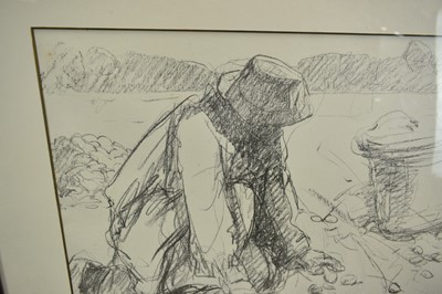 Lot 815 - Harry Becker (1865-1928) black and white lithograph - Potato Harvest, Holland, 36.5cm x 54.5cm, in glazed frame