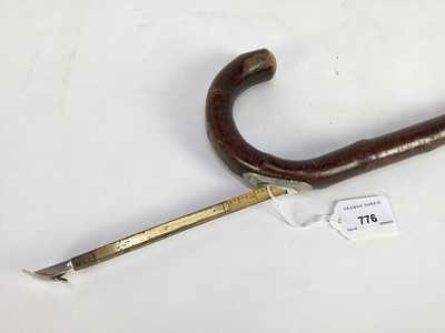 Lot 776 - 1920s silver mounted horse measuring walking stick