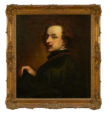 Lot 866 - After Van Dyck, 18th century oil on canvas laid on panel - Self Portrait, 63cm x 56cm, in gilt frame