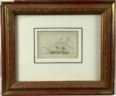 Lot 219 - Edward William Cooke  (1811-1880) marine pencil sketch, together with an etching