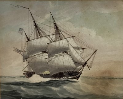 Lot 191 - William Huggins (1820-1884) handcoloured marine engraving and another