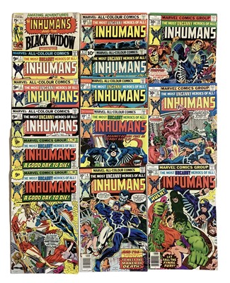 Lot 61 - Marvel Comics The Inhumans (1975 to 1977). A complete series from issue 1 - 12, together with the Inhumans and the Black Widow #1 (1970). English and American price varients, some duplicates. (14)