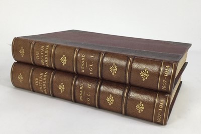 Lot 792 - Two volumes- H. Eliot Howard, The British Warblers - A history with problems of their lives, illustrated by Henrik Gronvold, published Porter, London, 1907-1914, half calf bound