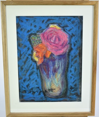 Lot 974 - Joseph Plaskett (1918-2014) pastel - Still Life, signed, 31cm x 23cm, in glazed frame