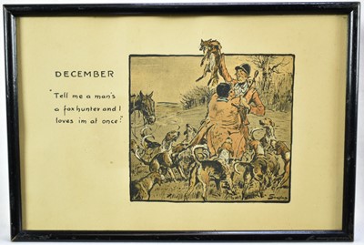Lot 840 - Snaffles, Charles Johnson Payne (1884-1967) set of twelve coloured prints - The Twelve Months, 17cm x 26cm, in glazed frames