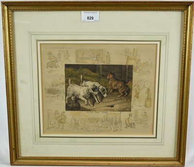 Lot 829 - Frank Paton (1855-1909) trio of hand coloured etchings