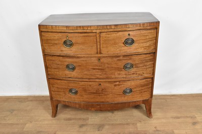 Lot 1071 - Regency mahogany bowfront chest of drawers of small size
