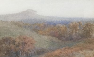 Lot 303 - Victor Wyatt Burnand (1868-1940) watercolour - Crooksbury Hill