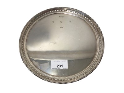 Lot 231 - Contemporary silver salver, Sheffield 1977