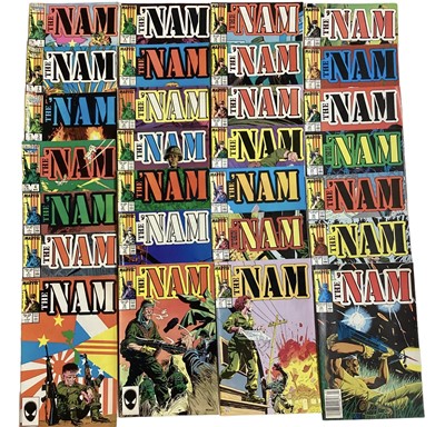 Lot 52 - Marvel Comics The 'Nam (1986 to 1993). Complete run from issue 1 - 36 and an incomplete run from issue 39 to 84. Mostly American price vatients. Approximately 68 comics.