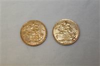 Lot 2145 - G.B. Edward VII gold Sovereigns - 1908 and...