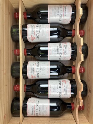 Lot 266 - Six bottles, (75cl) Chateau Lynch Bages 2000 in original 12 bottle wooden case