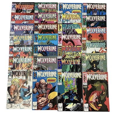 Lot 62 - Marvel Comics Wolverine #1 (1988). First on going monthly solo series and first Patch apperance. Together with an incomplete run from issue 2 - 30 from same series to include issues 27 - 30, four p...