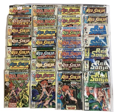 Lot 77 - Marvel Comics Red Sonja #1 (1977). First solo series, together with an incomplete run from issues 2 - 15 (1977 - 1979). Also with later series, to include Red Sonja #1 (1983) and others. Approximat...