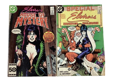 Lot 34 - DC Comics (1988) Elvira's House of Mystery #1, 64 Page Halloween Special! Together with (1987) Elvira's Haunted Holidays #1