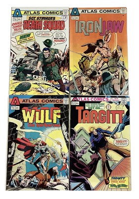 Lot 103 - Four (1975) Atlas Comics. Targitt #1, IronJaw #1, Wulf The Barbarian #1 and SGT. Striker's Death Squad #1.