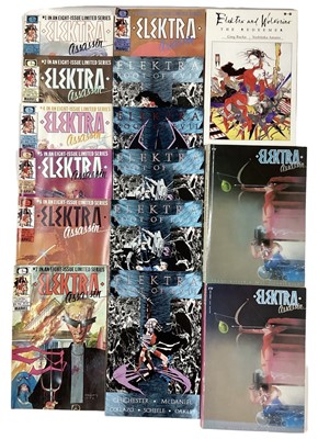 Lot 715 - Selection of Elektra Comics. (1986) Marvel/Epic Comics Elektra Assassin #1-2 #5 #6 #7 #8, (2002) Elektra and Wolverine "The Redeemer" #1, (1995) Elektra "Root of Evil" #1-4.