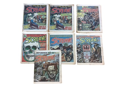 Lot 705 - Seven (1984) Scream! Magazines #1(2) (both missing fangs) #2 #3 #5 #7 #9