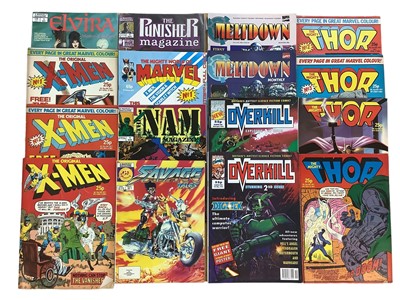 Lot 116 - Collection of Marvel Magazines to include Elvira Mistress of the Dark #1, (1992) Overkill #1-2, (1983) The Original X-Men #1 #2 #4, (1983) The Mighty Thor #2 #3 #4 #5 and others