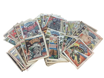 Lot 707 - Two boxes of 2000 AD magazines featuring Judge Dredd, mostly 1980's.