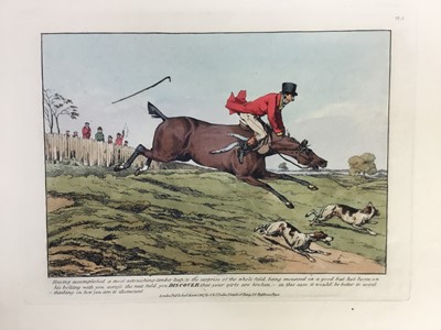 Lot 234 - Set of four early 19th century hand coloured engravings - Hunting Discoveries, published by Fuller 1817, unframed, 36cm x 44cm