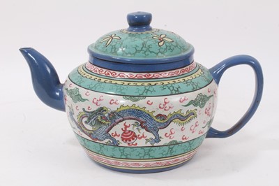 Lot 8 - Large Chinese Yixing enamelled teapot