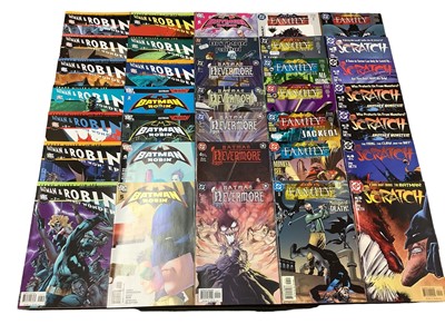 Lot 175 - Group of DC Comics Batman to include Batman & Robin the boy wonder 1 - 10 (2005), Scratch 1 - 5 (2004), Batman Family 1 - 8 (2002 to 2003) and Batman Nevermore 1 - 5 (2003). Approximately 30 comics...