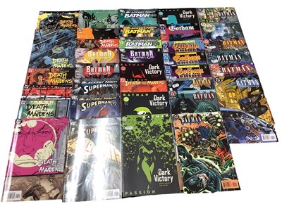 Lot 179 - Group of DC Comics Batman, to include The Batman Chronicles, Batman Gotham Nights 1 - 4 (1992), Batman Death and the Maidens 1 - 9, Batman Dark Victory, Batman the Widening Gyre and Blackest...