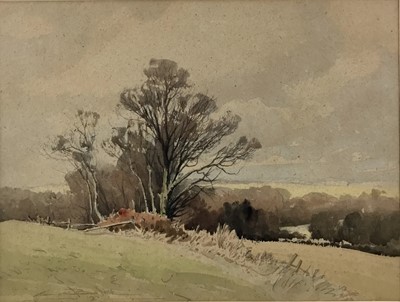 Lot 193 - Cyril Boler (1895-1978) watercolour - Sketch on Millen's Land, signed, 29cm x 38cm, in glazed gilt frame  
Provenance: Boormans Galleries 1951