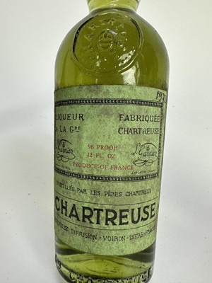 Lot 19 - One bottle, Green Chartreuse 96%, 12 Fl. Ozs, handwritten date of 1972