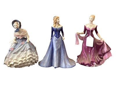 Lot 1237 - Ten Royal Doulton figures - Jane HN3711, Lily HN3626, Flower Arranging HN3040, Claire HN3209, Hilary HN2335, Forget-Me-Nots HN3700, Alice HN3368, Ellie HN4017, The Recital HN4466 and Amy HN4760
