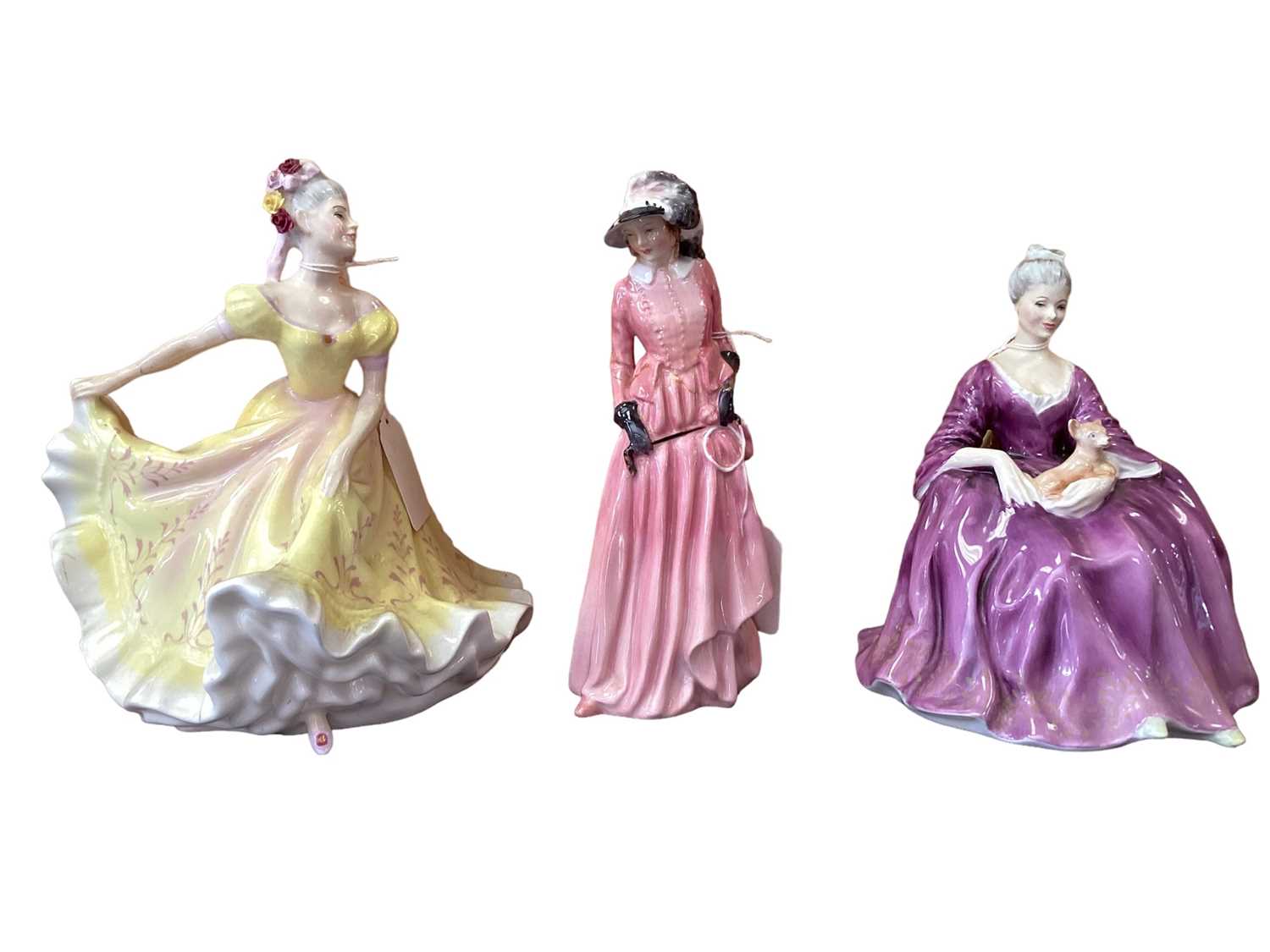 Lot 1241 - Ten Royal Doulton figures - Maureen HN1770, Stephanie HN4861, Melissa HN2467, A Child from Williamsburg HN2154, Buttercup HN4805, Karen HN4779, Southern Belle HN4932, Ninette HN2379, Charlotte HN24...